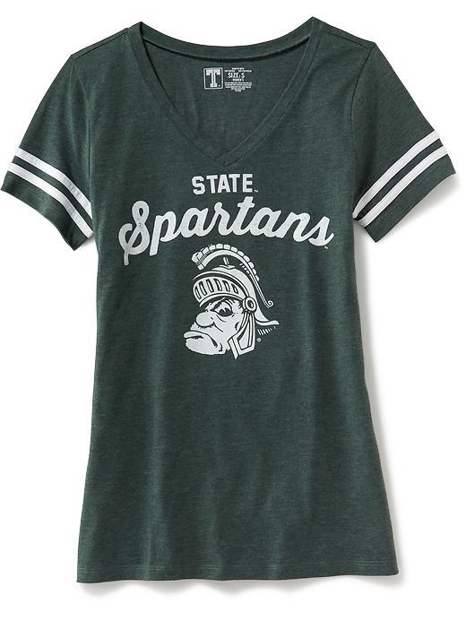 Old Navy College Team Graphic V Neck Tee For Women - Michigan State