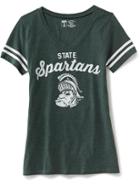 Old Navy College Team Graphic V Neck Tee For Women - Michigan State