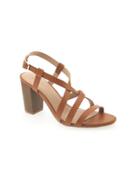 Old Navy Faux Leather Strappy Heel For Women - Cognac Brown