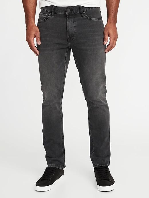 Old Navy Mens Slim Built-in Warm Black Jeans For Men Washed Black Size 40w