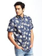 Old Navy Regular Fit Floral Chambray Shirt For Men - Goodnight Nora