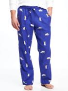 Old Navy Flannel Patterned Sleep Pants For Men - Blue Polar Bears