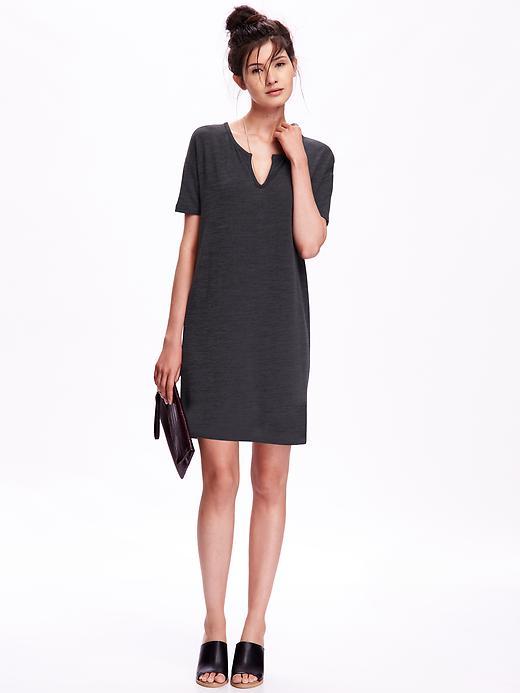 Old Navy Short Sleeve Jersey Cocoon Dress - Dark Charcoal Gray