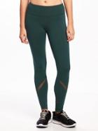 Old Navy Go Dry Compression Mesh Trim Leggings For Women - Emerald Isle