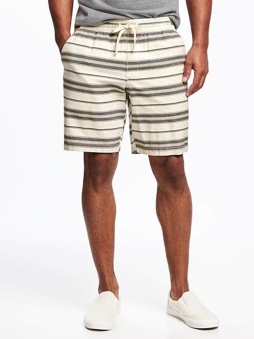 Old Navy Striped Jogger Shorts For Men 9 - Black/white Stripe
