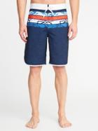 Old Navy Mens Built-in Flex Printed Board Shorts For Men (10) Red Blue Stripe Size 40w