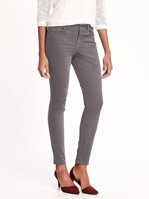 Old Navy Mid Rise Rockstar Cord Skinny Jeans For Women - Blank Slate