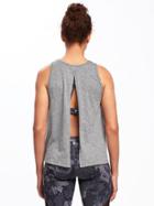 Old Navy Go Dry Flyaway Slub Knit Tank For Women - Heather Gray