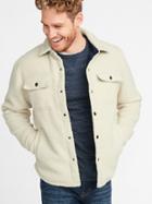 Old Navy Mens Sherpa Shirt Jacket For Men Macadamia Size Xl