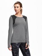 Old Navy Go Dry Mesh Trim Performance Tee For Women - Black