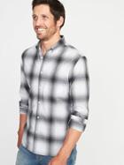 Old Navy Mens Slim-fit Built-in Flex Everyday Shirt For Men Chrome Gray Size L
