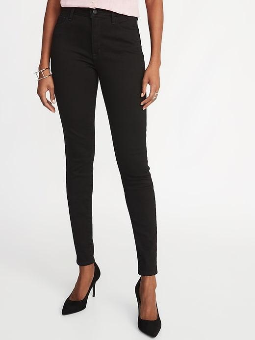 Old Navy  High-rise Built-in Warm Rockstar Super Skinny Black Jeans For Women Black Size 2