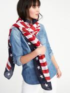 Old Navy Womens Lightweight Printed Scarf For Women Americana Size One Size