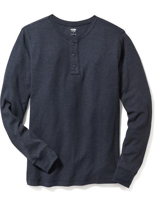 Old Navy Waffle Knit Henley Size L - Blue