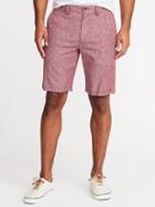 Old Navy Mens Ultimate Slim Built-in Flex Linen-blend Shorts For Men (10) Wined Down Size 29w