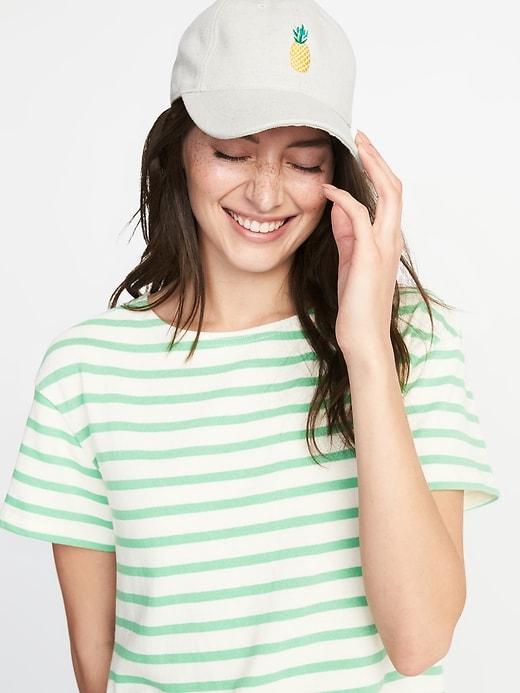 Old Navy Womens Graphic Baseball Cap For Women Natural Pineapple Size One Size