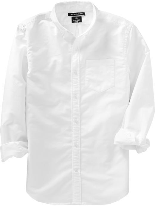 Old Navy Mens Slim Fit Oxford Shirts - Bright White