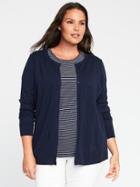 Old Navy Womens Classic Plus-size Button-front Cardi Lost At Sea Navy Size 4x