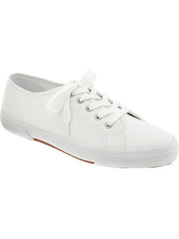 Old Navy Old Navy Womens Lace Up Canvas Sneakers - White