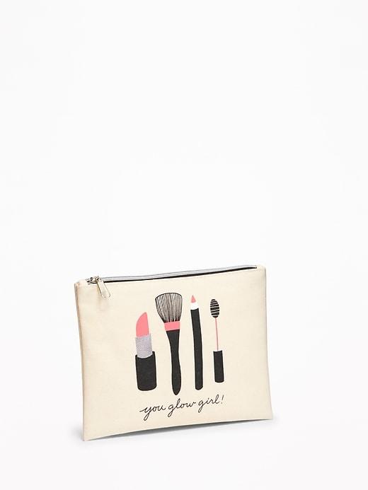 Printed Canvas Cosmetics Bag For Women