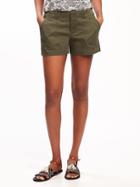 Old Navy Pixie Chino Utility Shorts For Women 3 1/2 - Forest Floor