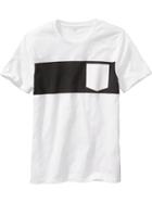 Old Navy Mens Black &amp; White Graphic Tee Size Xxl Big - White Chest Stripe