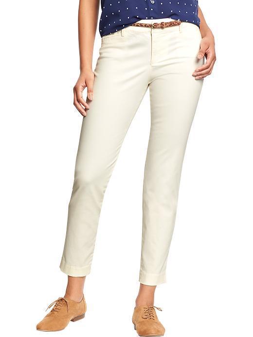 Old Navy Womens The Pixie Stretch Twill Pants - Polar Bear