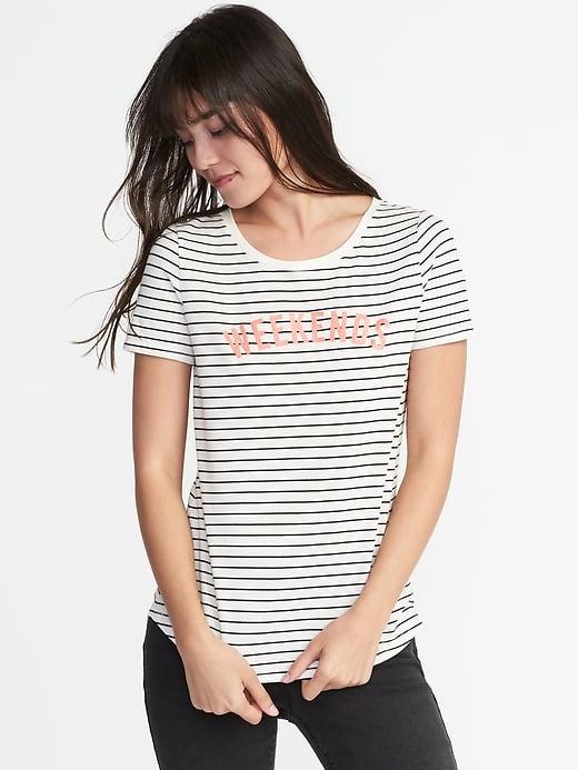Old Navy Womens Everywear Striped Tee For Women White Stripe Size Xxl