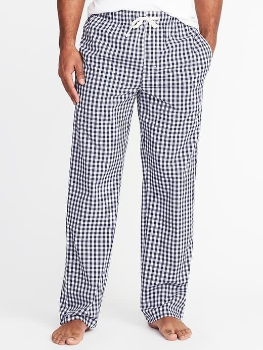 Old Navy Mens Soft-washed Poplin Sleep Pants For Men Blue Gingham Size M