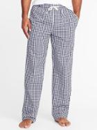 Old Navy Mens Soft-washed Poplin Sleep Pants For Men Blue Gingham Size M