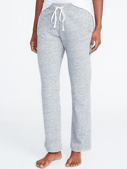 Old Navy Womens French Terry Straight-leg Sweatpants For Women Light Gray Heather Size L