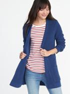 Old Navy Womens Open-front Shaker-stitch Cardi For Women Blueberry Size S