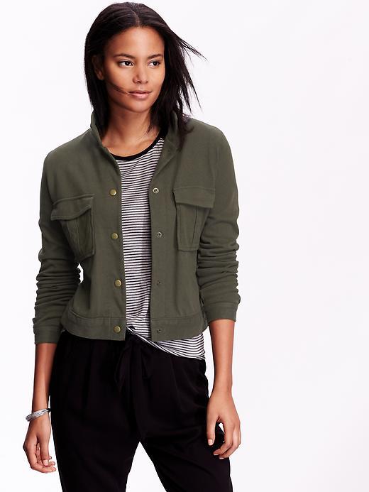 Old Navy Womens Knit Utility Jackets Size L - Forest Floor