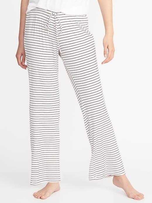 Old Navy Womens Jersey-knit Lounge Pants For Women Black Stripe Bottom Size M