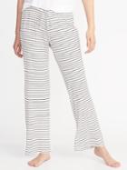 Old Navy Womens Jersey-knit Lounge Pants For Women Black Stripe Bottom Size M
