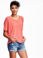 Old Navy Oversized Boxy Tee For Women - Briquette