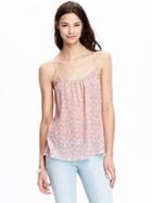 Old Navy Womens Star Print Crinkle Gauze Camis - Red Star