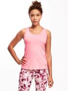 Old Navy Fitted Go Dry Cool Crossback Keyhole Tank For Women - Prom Queen Neon