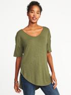 Old Navy Womens Relaxed Luxe Slub-knit Tunic For Women Hunter Pines Size Xs