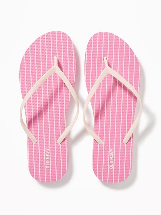 Old Navy Womens Patterned Flip-flops For Women Pink Stripe Size 7