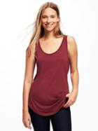 Old Navy Relaxed Curved Hem Scoop Neck Tank For Women - Dark Red