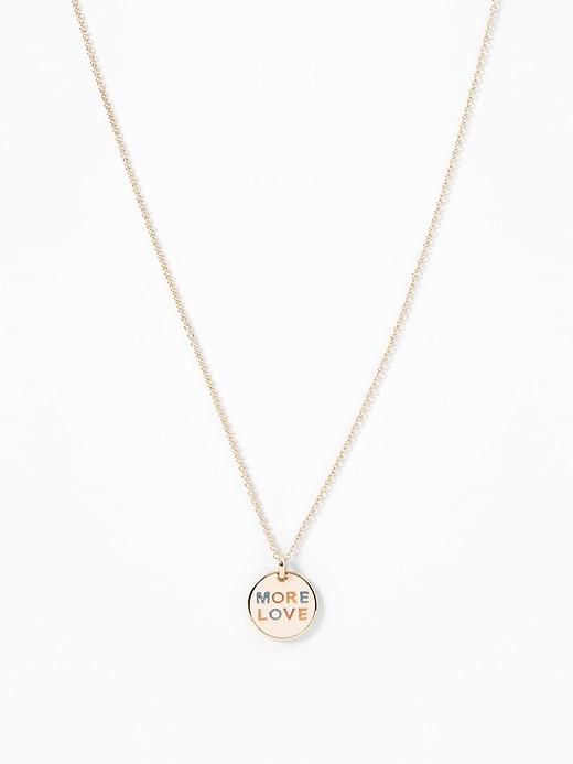 Old Navy  More Love Pendant Necklace For Women Gold Size One Size