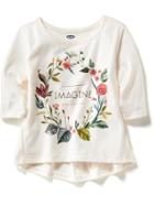 Old Navy Scoop Neck Graphic Tee - Sea Salt