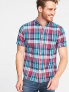 Old Navy Mens Slim-fit Built-in Flex Classic Shirt For Men Berry Pink Size M