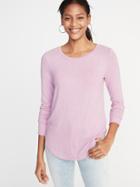 Old Navy Womens Relaxed Plush-knit Tee For Women Lilac Opal Size L