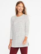 Old Navy Long & Lean Luxe Crew Neck Tunic For Women - White Stripe
