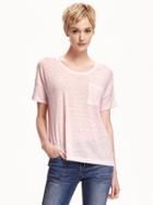 Old Navy Boyfriend Linen Blend Tee For Women - Pink For Eva