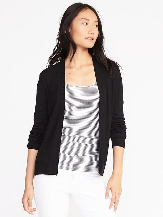 Old Navy Womens Semi-fitted Open-front Sweater For Women Blackjack Size L