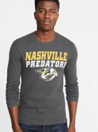 Old Navy Mens Nhl Team-graphic Thermal-knit Tee For Men Nashville Predators Size M