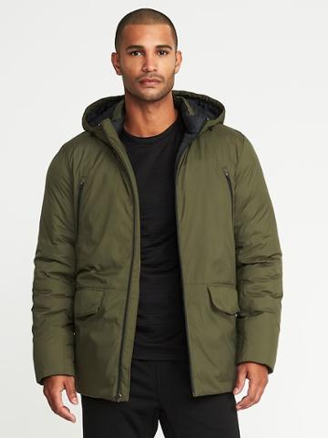 Old Navy Mens Go-warm Insulated Hooded Parka For Men Olive Size Xxxl